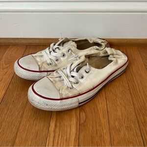 All Star Chuck Taylor Converse White Red Low-Top Sneakers Women’s Size 8.5